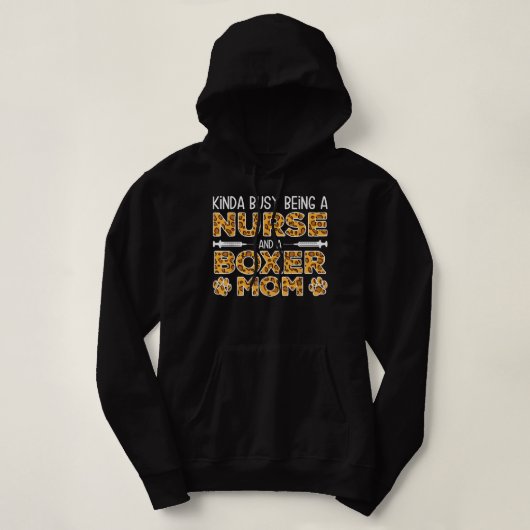 Bezig met verpleegster hond moeder boxer moeder hoodie (Design voorkant)