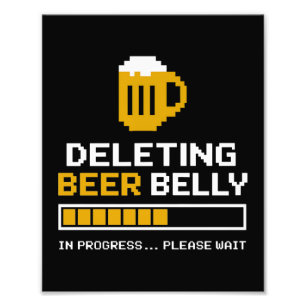 Bezig met verwijderen van Beer Belly Een ogenblik Foto Afdruk
