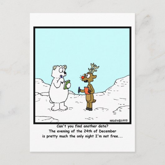 Bezig op 24 december briefkaart (Voorkant)