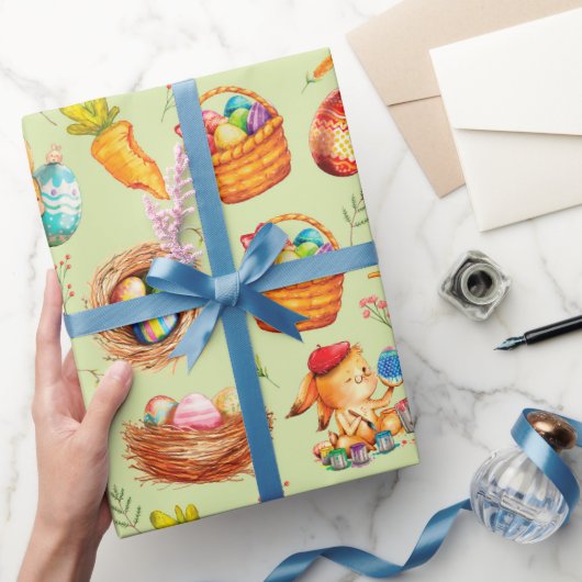 Bezig Paashaas Inpakpapier (Geschenken)