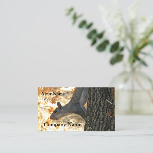 Bezig Visitekaartje eekhoorn (Staand voorkant)