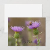 Bezige Bee op Paarse Thistle Foto Aangepast Briefkaart (Voorkant / Achterkant)