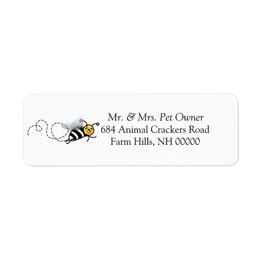 Bezige Bee Theme Return Address Labkers Etiket (Voorkant)