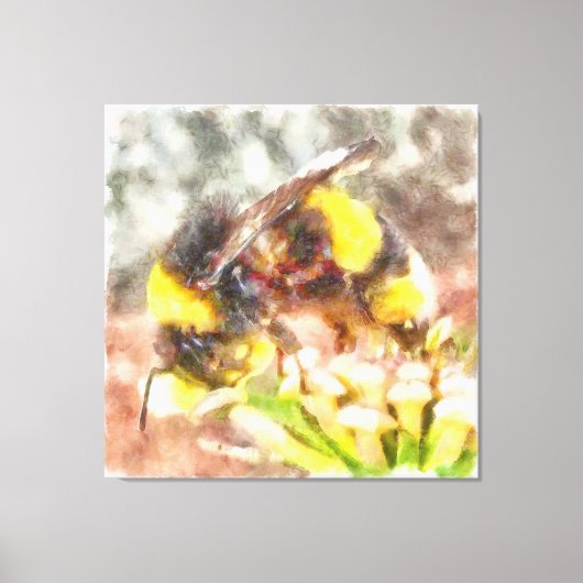 Bezige Bezige Bezige Schilderen van de Waterverf v Canvas Afdruk (Voorkant)