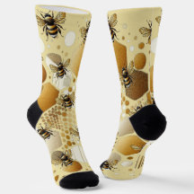 Bezige Bij op Honingraat: Zeshoeken en Cirkels