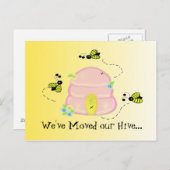 Bezige bijen die we hebben verplaatst aankondigingskaart (Voorkant / Achterkant)