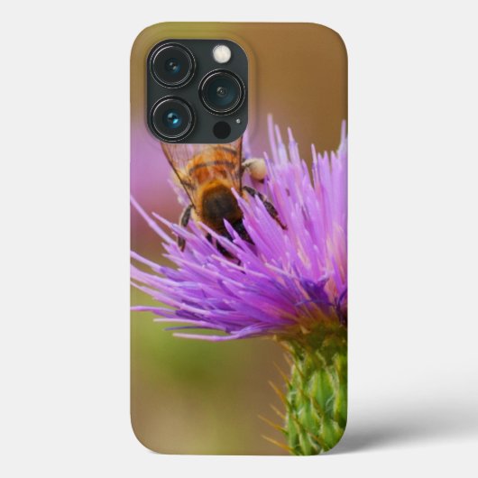 Bezige bijen in Paarse Thistle Sluiten Foto Case-Mate iPhone Case (Achterkant)