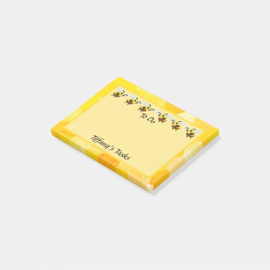 Bezige bijen klaren om persoonlijk te handelen post-it® notes (Schuin)