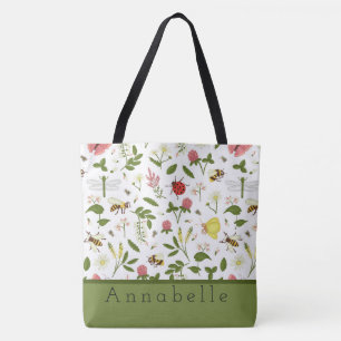 Bezige bijen Ladybugs en Butterflies personalisere Tote Bag