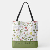 Bezige bijen Ladybugs en Butterflies personalisere Tote Bag (Achterkant)