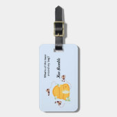 Bezige bijen met hun bijenkorf bagagelabel (Voorkant verticaal)