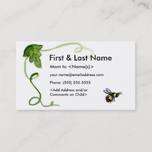 Bezige bijenmama Aangepaste foto Afspeeldatumkaart Contactkaartje