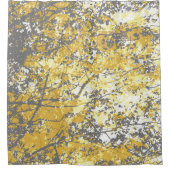 Bezige boomtakken en bladeren Geel Geel Geel Wit Douchegordijn (Voorkant)