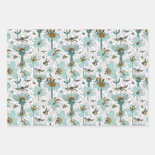 Bezige bunkerbijen - Gift Wrap Inpakpapier Vel (Voorkant)