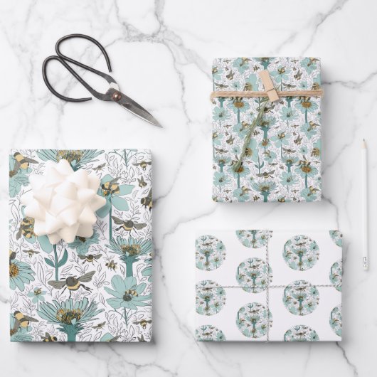 Bezige bunkerbijen - Gift Wrap Inpakpapier Vel (Voorkant)