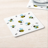 Bezige Buzzing Bees Cute Honeybee Kartonnen Onderzetters (Schuin)