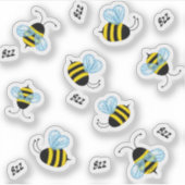 Bezige Buzzing Bijen Honeybee 14-puntenset Sticker (Voorkant)