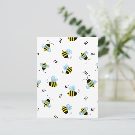 Bezige Buzzing Bumble Bees Honeybees Briefkaart (Staand voorkant)