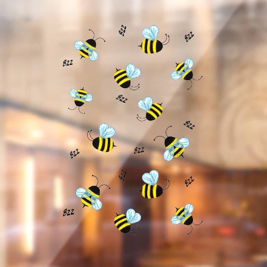 Bezige Buzzing Bumble Bees Honeybees Window Decel Raamsticker (Vel 2)