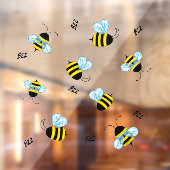 Bezige Buzzing Bumble Bees Honeybees Window Decel Raamsticker (Vel 2)