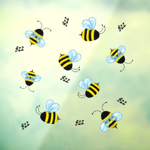 Bezige Buzzing Bumble Bees Honeybees Window Decel Raamsticker
