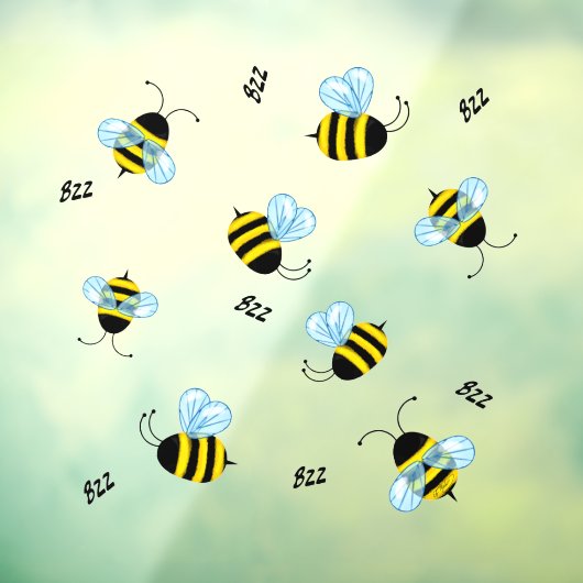 Bezige Buzzing Bumble Bees Honeybees Window Decel Raamsticker (Vel 3)