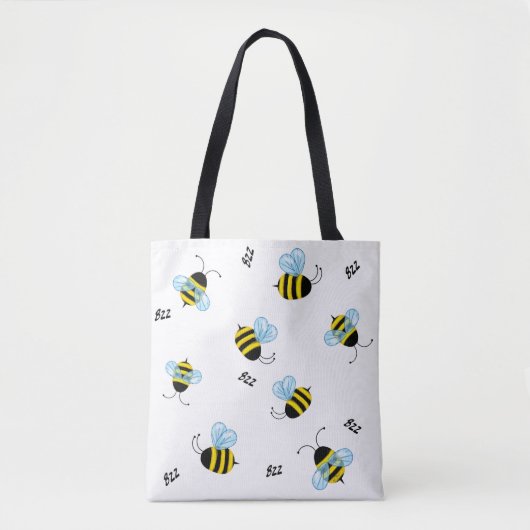 Bezige buzzing Bumble bijen Tote Bag (Voorkant)