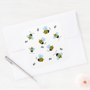 Bezige buzzing Bumble bijen Vierkante Sticker