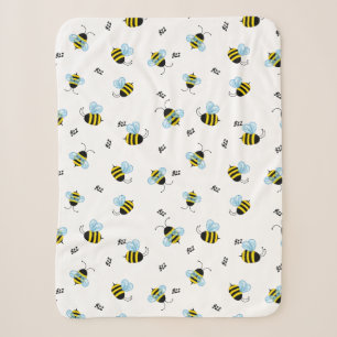 Bezige buzzing Bumblebees Cheerful Garden Bugs Sherpa Deken