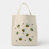 Bezige buzzing-bundelbijen, geschikt voor hergebru tote bag (Achterkant)