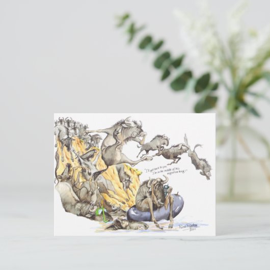 Bezige dag briefkaart (Staand voorkant)