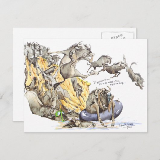 Bezige dag briefkaart (Voorkant / Achterkant)