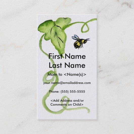 Bezige honingbijen Aangepaste foto afspeeldatum Ka Contactkaartje (Voorkant)