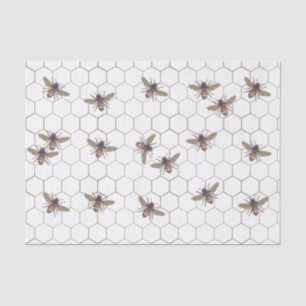 Bezige honingbijen betonpapier tissuepapier