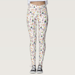 Bezige Meisjes Waterverf Patroon Leggings