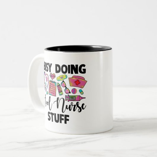 Bezige Mok voor Dode Cool Zurse Stuff (Voorkant links)