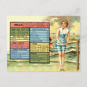 Bezige Person's Seaside Greetings Briefkaart