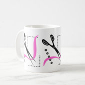 Bezige schaar-, thread- en Button-naaithema Koffiemok (Voorkant links)