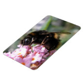 Bezigge Bij en Roze Bloemen Flexi Magneet (Linkerzijde)