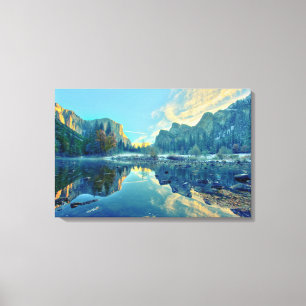 Bezinning El Capitan en drie broers Canvas Afdruk