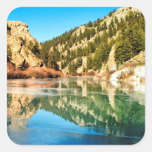 Bezinning in Eelfmile Canyon Vierkante Sticker (Voorkant)
