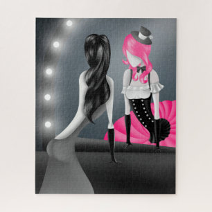 Bezinning roze haar Jigzaag Puzzle Legpuzzel