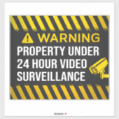 Bezit onder 24 uur videobewaking sticker (Vel)
