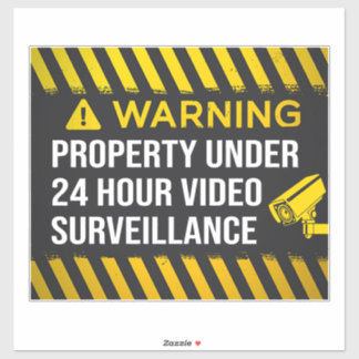Bezit onder 24 uur videobewaking sticker