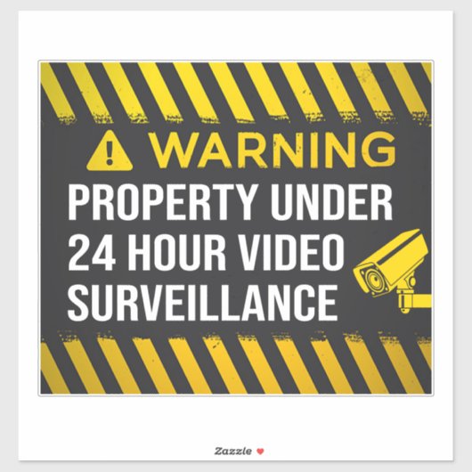 Bezit onder 24 uur videobewaking sticker (Vel)