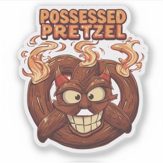 Bezit Pretzel Grappige Halloween Pretzel Pun Sticker (Voorkant)