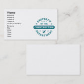 Bezit van de afdeling Bouwnijverheid Visitekaartje (Voorkant / Achterkant)