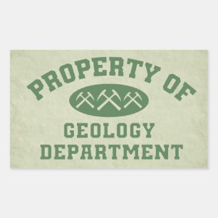 Bezit van de afdeling Geologie Rechthoekige Sticker