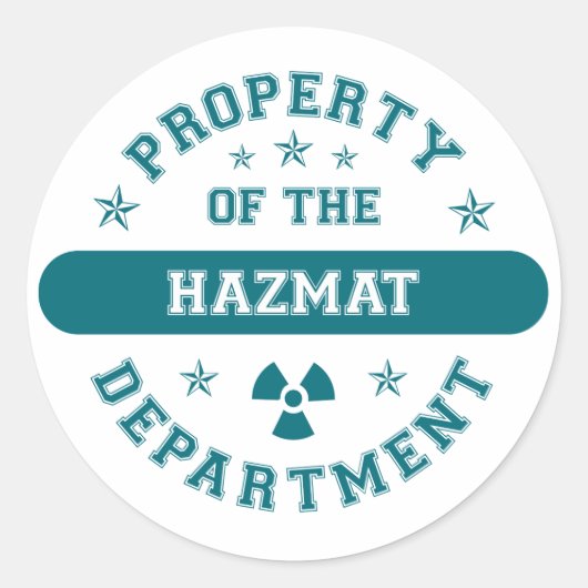 Bezit van de afdeling Hazmat Ronde Sticker (Voorkant)