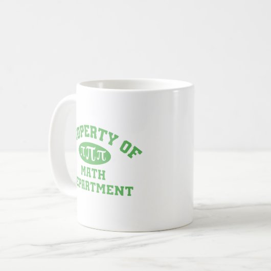 Bezit van de afdeling Wiskunde (groen) Koffiemok (Voorkant links)